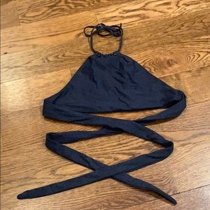 L*Space denim print bikini top